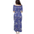 Blue Palaka Japanese Patterns Puletasi Koi Fish Asanoha Sakura Patchwork Stylized - Polynesian Pride