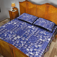 Blue Palaka Japanese Patterns Quilt Bed Set Koi Fish Asanoha Sakura Patchwork Stylized LT14 - Polynesian Pride