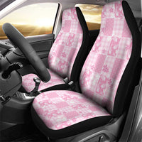 Pink Palaka Japanese Patterns Car Seat Cover Koi Fish Asanoha Sakura Patchwork Stylized - Polynesian Pride