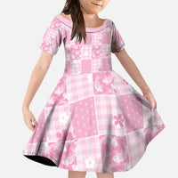 Pink Palaka Japanese Patterns Family Matching Mermaid Dress and Hawaiian Shirt Koi Fish Asanoha Sakura Patchwork Stylized - Polynesian Pride