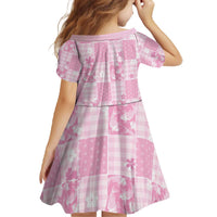 Pink Palaka Japanese Patterns Family Matching Off The Shoulder Long Sleeve Dress and Hawaiian Shirt Koi Fish Asanoha Sakura Patchwork Stylized - Polynesian Pride
