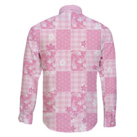 Pink Palaka Japanese Patterns Family Matching Summer Maxi Dress and Hawaiian Shirt Koi Fish Asanoha Sakura Patchwork Stylized - Polynesian Pride