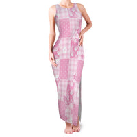 Pink Palaka Japanese Patterns Family Matching Tank Maxi Dress and Hawaiian Shirt Koi Fish Asanoha Sakura Patchwork Stylized - Polynesian Pride