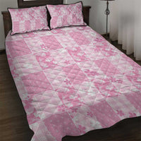 Pink Palaka Japanese Patterns Quilt Bed Set Koi Fish Asanoha Sakura Patchwork Stylized LT14 Pink - Polynesian Pride