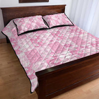 Pink Palaka Japanese Patterns Quilt Bed Set Koi Fish Asanoha Sakura Patchwork Stylized LT14 - Polynesian Pride