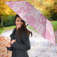 Pink Palaka Japanese Patterns Umbrella Koi Fish Asanoha Sakura Patchwork Stylized - Polynesian Pride