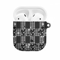 Black Palaka Japanese Patterns AirPods Case Koi Fish Asanoha Sakura Patchwork Stylized - Polynesian Pride
