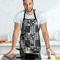 Black Palaka Japanese Patterns Apron Koi Fish Asanoha Sakura Patchwork Stylized - Polynesian Pride