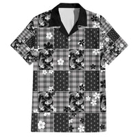 Black Palaka Japanese Patterns Family Matching Long Sleeve Bodycon Dress and Hawaiian Shirt Koi Fish Asanoha Sakura Patchwork Stylized - Polynesian Pride