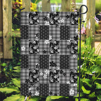 Black Palaka Japanese Patterns Garden Flag Koi Fish Asanoha Sakura Patchwork Stylized LT14 Garden Flag Black - Polynesian Pride