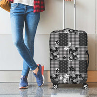 Black Palaka Japanese Patterns Luggage Cover Koi Fish Asanoha Sakura Patchwork Stylized - Polynesian Pride