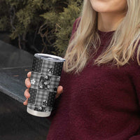 Black Palaka Japanese Patterns Tumbler Cup Koi Fish Asanoha Sakura Patchwork Stylized - Polynesian Pride