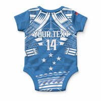 Toa Samoa Rugby Custom Baby Onesie Uso aso uma Samoan Pattern Blue LT14 - Polynesian Pride
