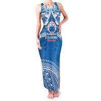Toa Samoa Rugby Custom Family Matching Tank Maxi Dress and Hawaiian Shirt Uso aso uma Samoan Pattern Blue - Polynesian Pride