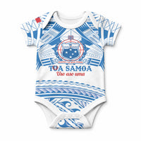 Toa Samoa Rugby Custom Baby Onesie Uso aso uma Samoan Pattern White LT14 White - Polynesian Pride