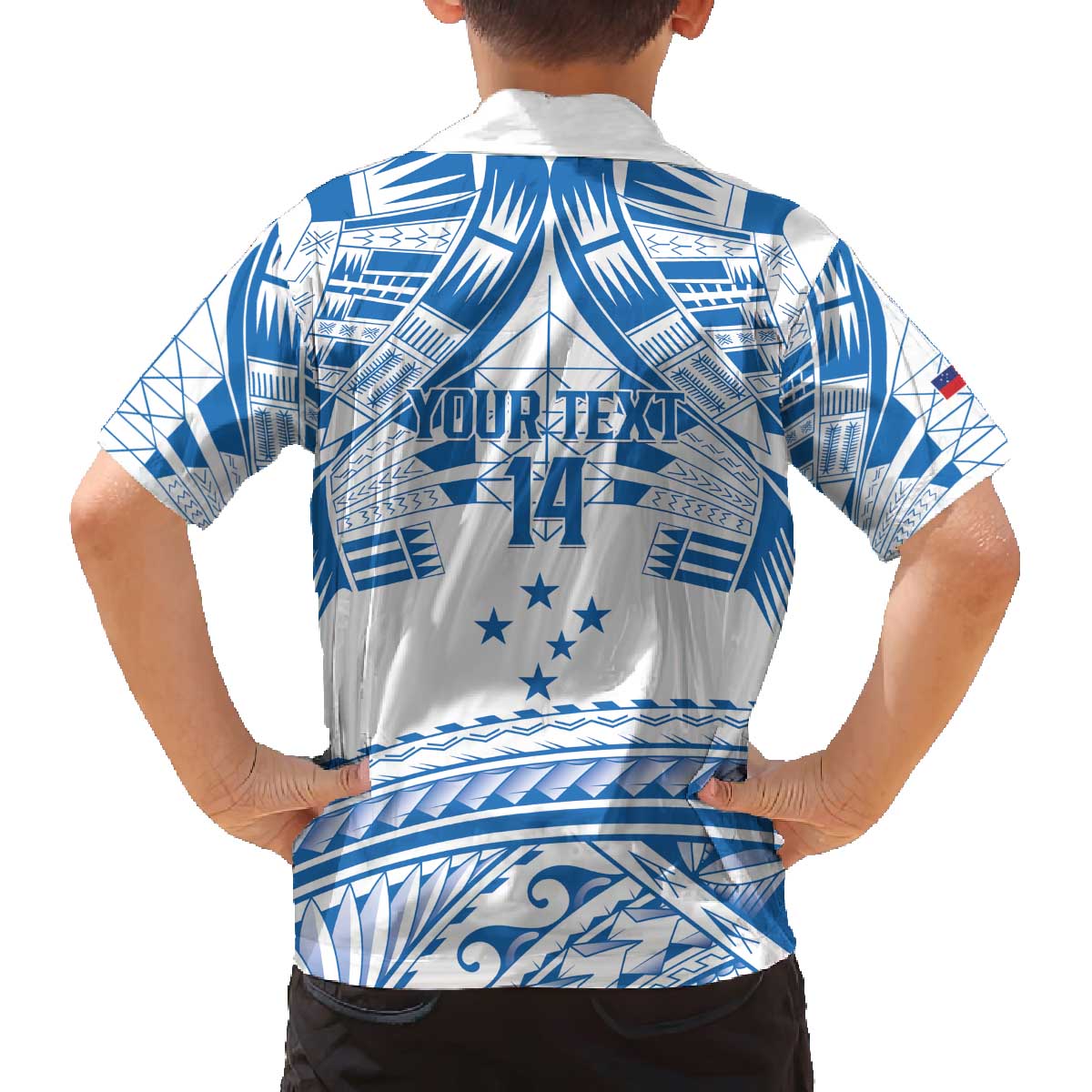 Toa Samoa Rugby Custom Family Matching Off The Shoulder Long Sleeve Dress and Hawaiian Shirt Uso aso uma Samoan Pattern White - Polynesian Pride