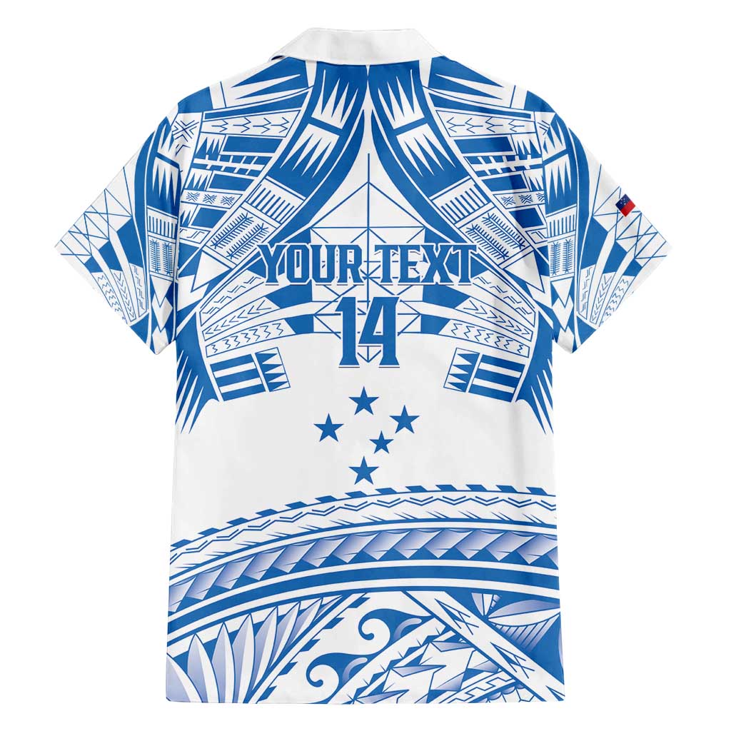 Toa Samoa Rugby Custom Family Matching Off Shoulder Short Dress and Hawaiian Shirt Uso aso uma Samoan Pattern White - Polynesian Pride