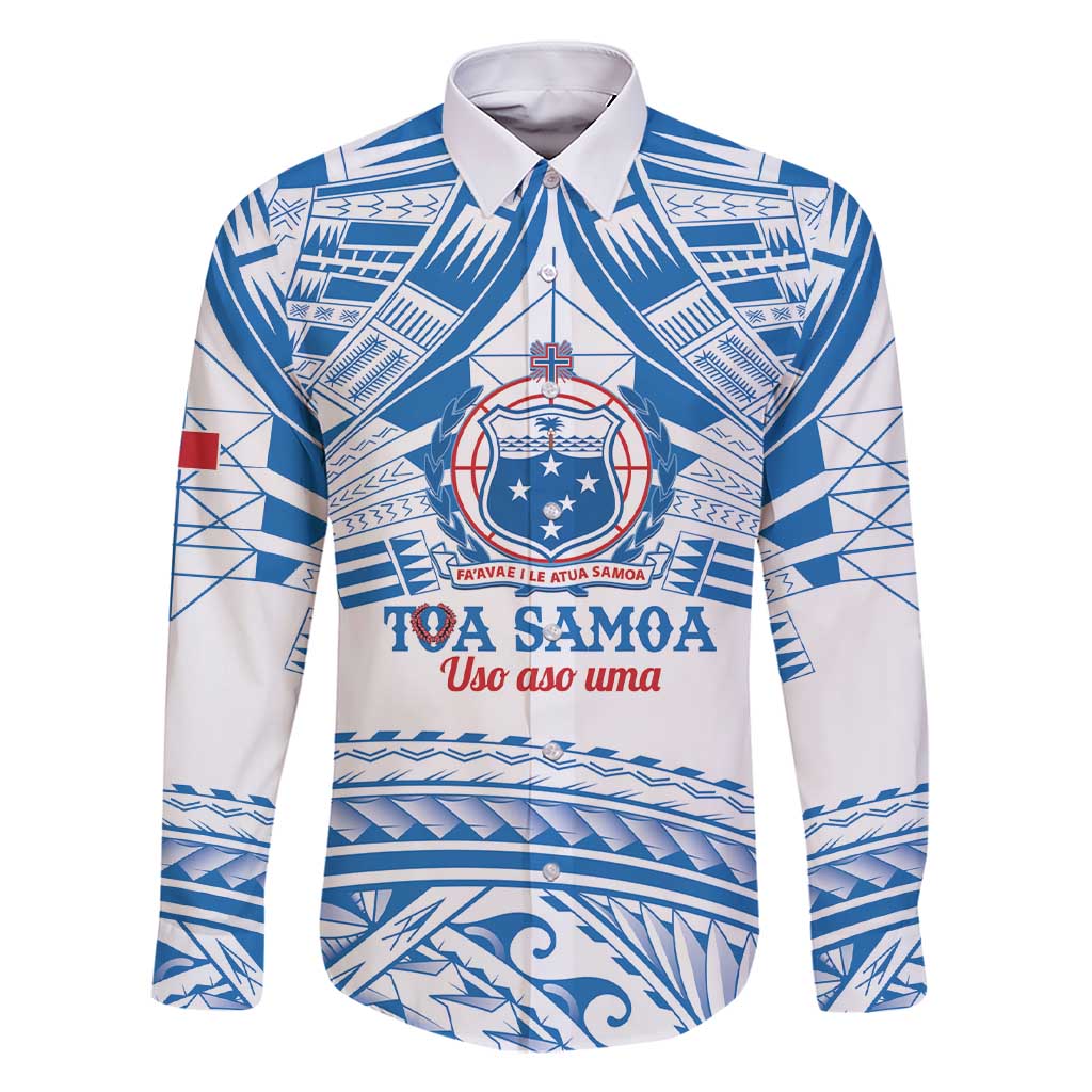 Toa Samoa Rugby Custom Family Matching Short Sleeve Bodycon Dress and Hawaiian Shirt Uso aso uma Samoan Pattern White - Polynesian Pride