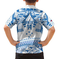 Toa Samoa Rugby Custom Family Matching Summer Maxi Dress and Hawaiian Shirt Uso aso uma Samoan Pattern White - Polynesian Pride