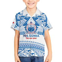 Toa Samoa Rugby Custom Family Matching Summer Maxi Dress and Hawaiian Shirt Uso aso uma Samoan Pattern White - Polynesian Pride