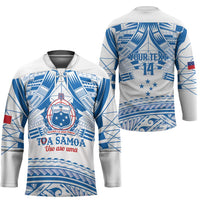 Toa Samoa Rugby Custom Hockey Jersey Uso aso uma Samoan Pattern White - Polynesian Pride