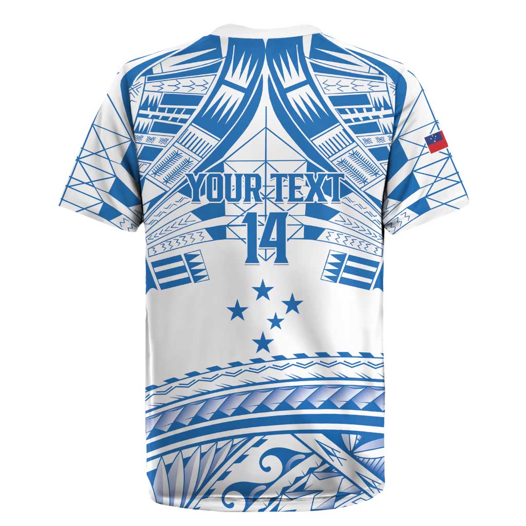 Toa Samoa Rugby Custom Rugby Jersey Uso aso uma Samoan Pattern White - Polynesian Pride
