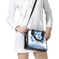 Toa Samoa Rugby Custom Shoulder Handbag Uso aso uma Samoan Pattern White - Polynesian Pride