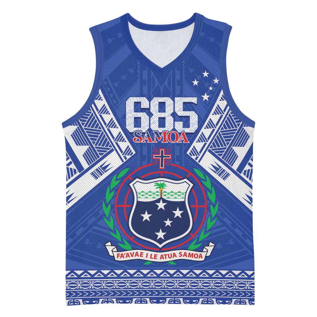 Personalised Samoa 685 Basketball Jersey Samoan Pride Coat Of Arms - Polynesian Pride