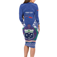 Personalised Samoa 685 Family Matching Long Sleeve Bodycon Dress and Hawaiian Shirt Samoan Pride Coat Of Arms LT14 - Polynesian Pride
