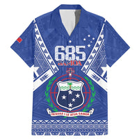Personalised Samoa 685 Family Matching Mermaid Dress and Hawaiian Shirt Samoan Pride Coat Of Arms LT14 Dad's Shirt - Short Sleeve Blue - Polynesian Pride