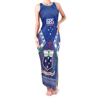 Personalised Samoa 685 Family Matching Tank Maxi Dress and Hawaiian Shirt Samoan Pride Coat Of Arms LT14 Mom's Dress Blue - Polynesian Pride