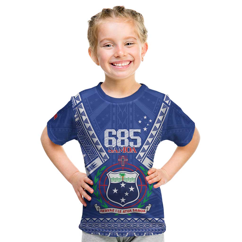 Personalised Samoa 685 Kid T Shirt Samoan Pride Coat Of Arms - Polynesian Pride