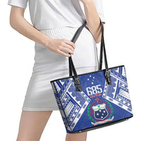 Samoa 685 Leather Tote Bag Samoan Pride Coat Of Arms - Polynesian Pride