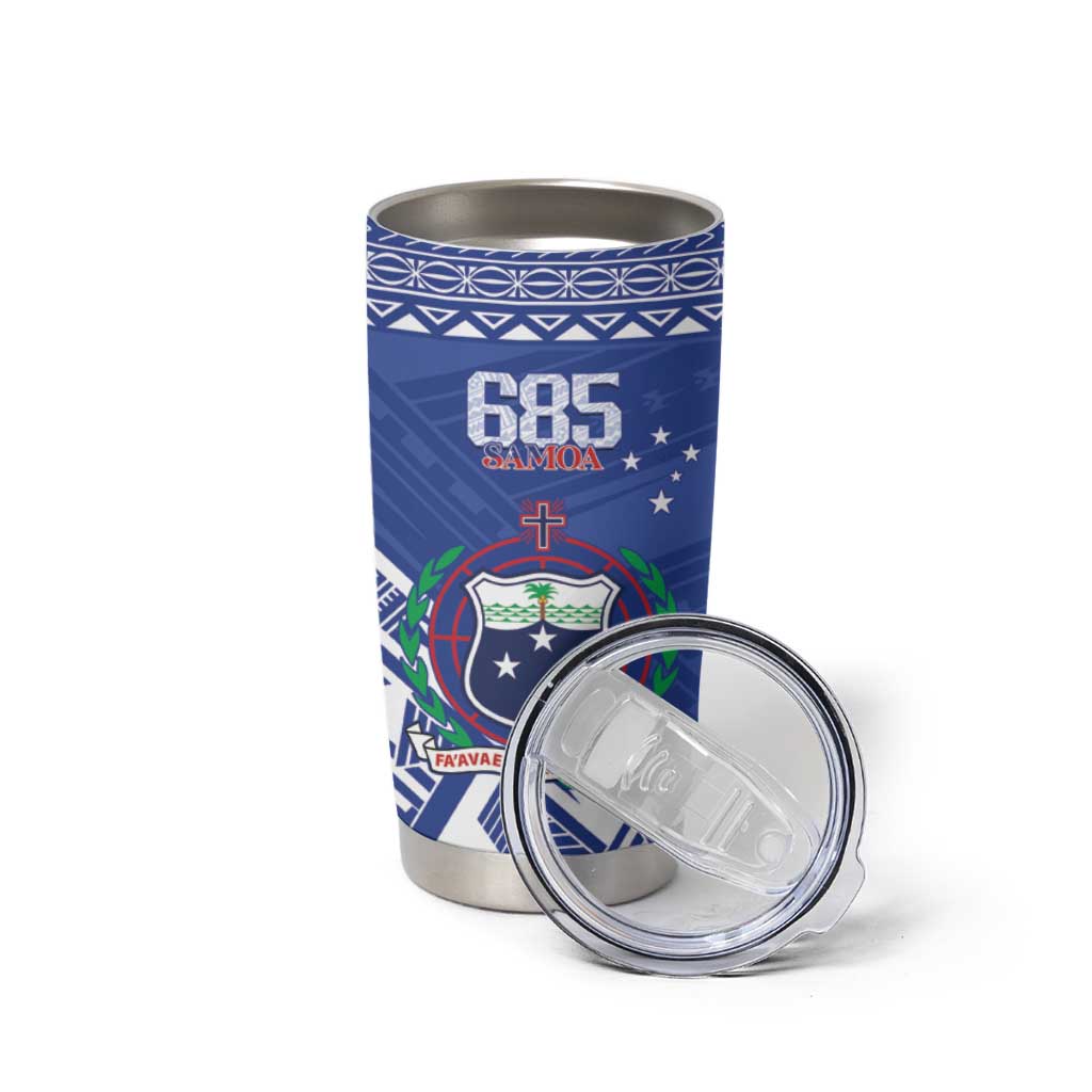 Personalised Samoa 685 Tumbler Cup Samoan Pride Coat Of Arms - Polynesian Pride