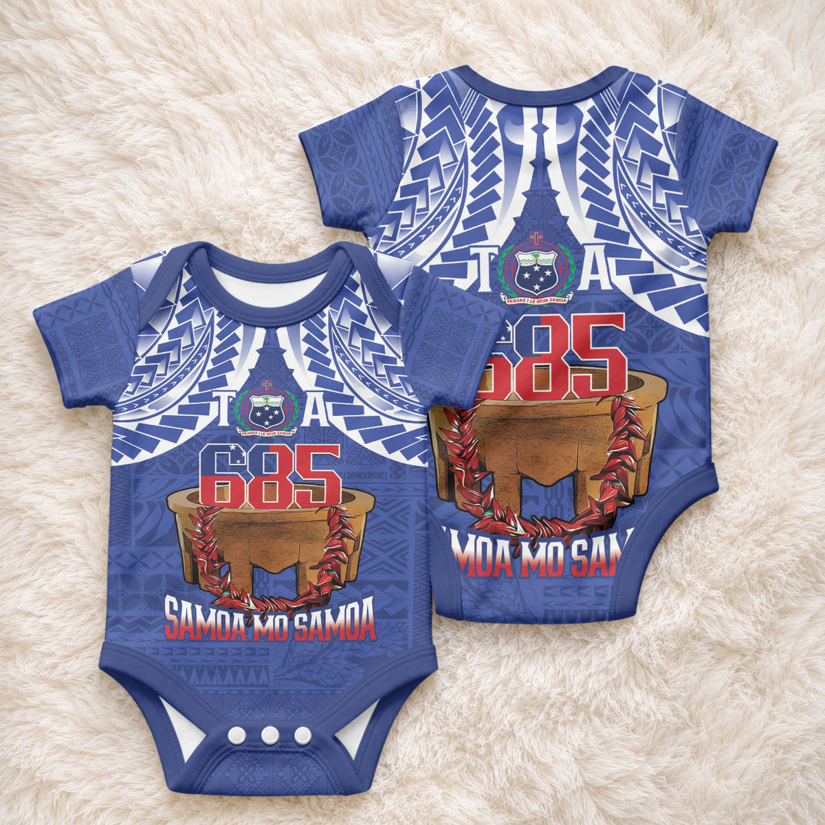 Toa Samoa Rugby Baby Onesie 685 Pride Tanoa Ula Fala LT14 - Polynesian Pride