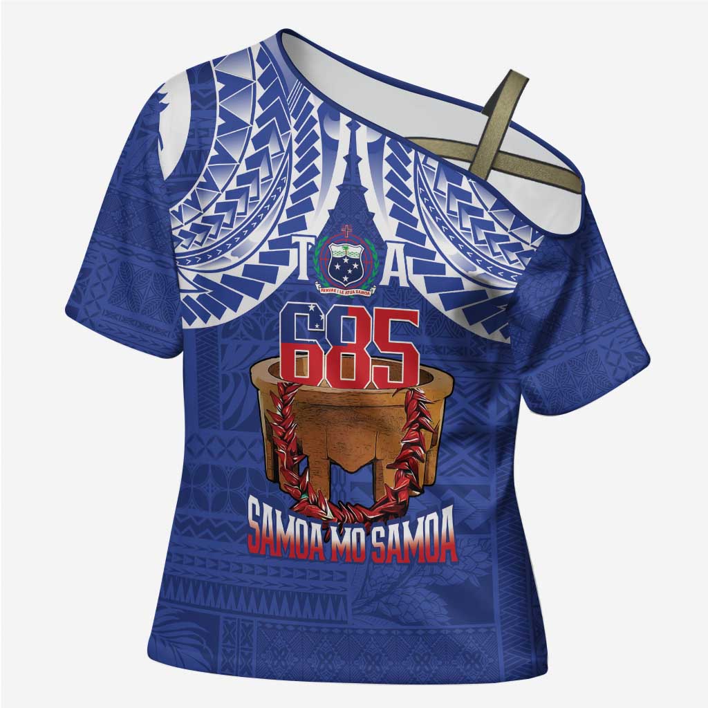Toa Samoa Rugby Cross Shoulder Shirt 685 Pride Tanoa Ula Fala - Polynesian Pride
