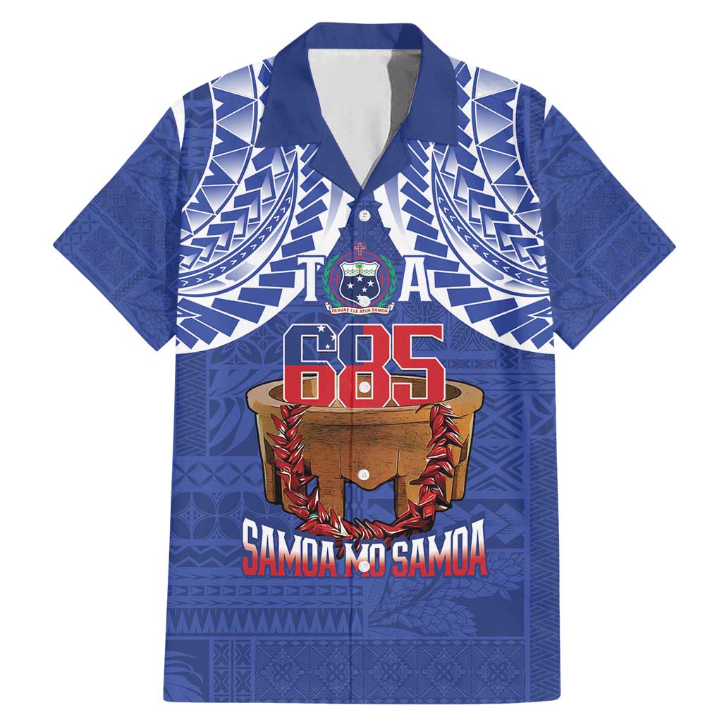 Toa Samoa Rugby Family Matching Mermaid Dress and Hawaiian Shirt 685 Pride Tanoa Ula Fala LT14 Dad's Shirt - Short Sleeve Blue - Polynesian Pride