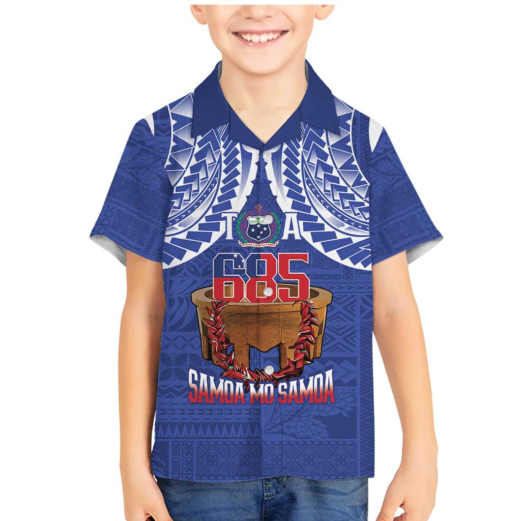 Toa Samoa Rugby Family Matching Mermaid Dress and Hawaiian Shirt 685 Pride Tanoa Ula Fala LT14 Son's Shirt Blue - Polynesian Pride