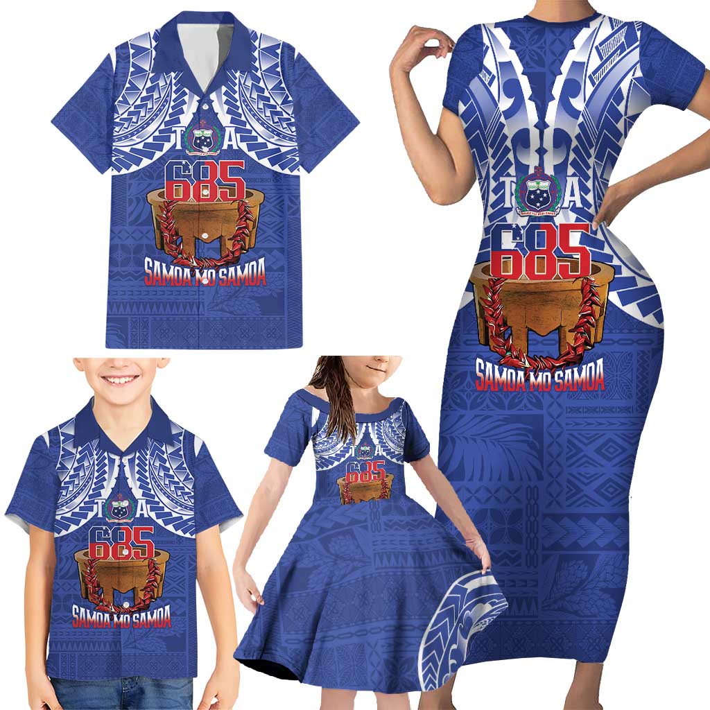 Toa Samoa Rugby Family Matching Short Sleeve Bodycon Dress and Hawaiian Shirt 685 Pride Tanoa Ula Fala LT14 - Polynesian Pride