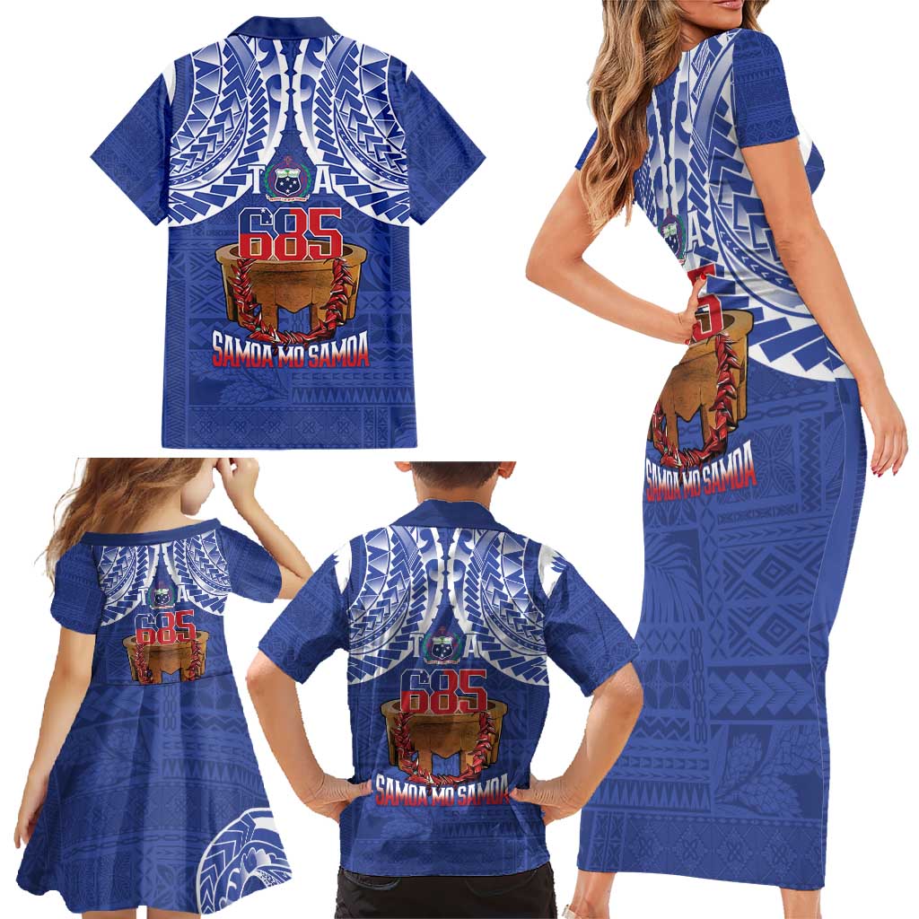Toa Samoa Rugby Family Matching Short Sleeve Bodycon Dress and Hawaiian Shirt 685 Pride Tanoa Ula Fala LT14 - Polynesian Pride