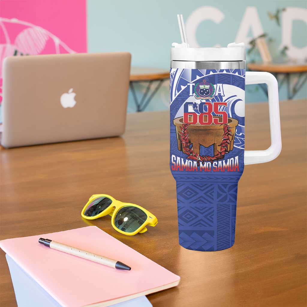 Toa Samoa Rugby Tumbler With Handle 685 Pride Tanoa Ula Fala - Polynesian Pride
