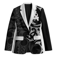 White Ribbon Day New Zealand Blazer Aotearoa Maori Pattern LT14 Unisex Black - Polynesian Pride