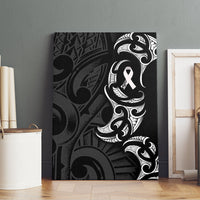 White Ribbon Day New Zealand Canvas Wall Art Aotearoa Maori Pattern LT14 - Polynesian Pride