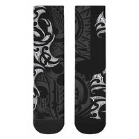 White Ribbon Day New Zealand Crew Socks Aotearoa Maori Pattern LT14 - Polynesian Pride