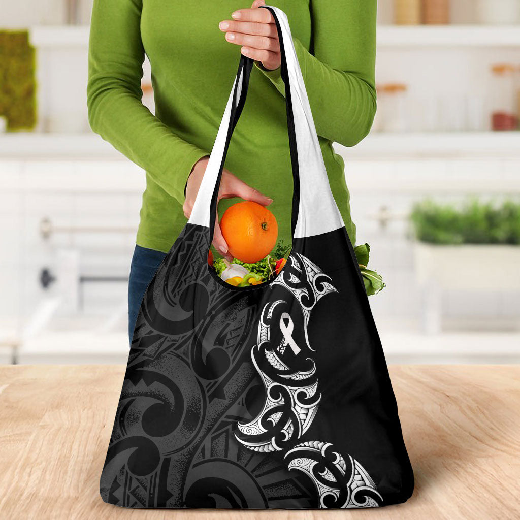 White Ribbon Day New Zealand Grocery Bag Aotearoa Maori Pattern LT14 - Polynesian Pride