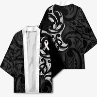 White Ribbon Day New Zealand Kimono Aotearoa Maori Pattern LT14 - Polynesian Pride