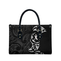 White Ribbon Day New Zealand Leather Bag Aotearoa Maori Pattern LT14 - Polynesian Pride