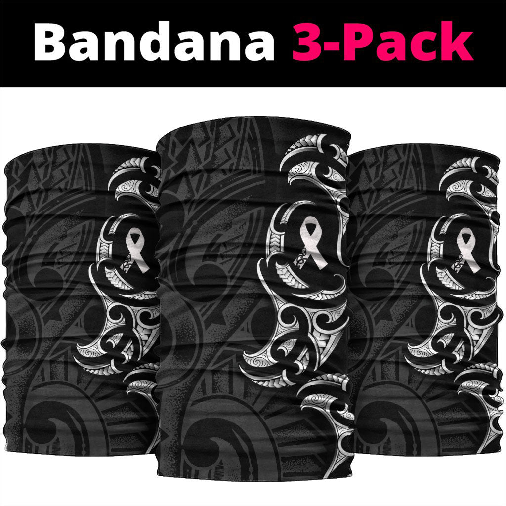 White Ribbon Day New Zealand Neck Gaiter Aotearoa Maori Pattern LT14 package One Size: 25*50cm Black - Polynesian Pride
