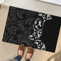 White Ribbon Day New Zealand Rubber Doormat Aotearoa Maori Pattern LT14 - Polynesian Pride