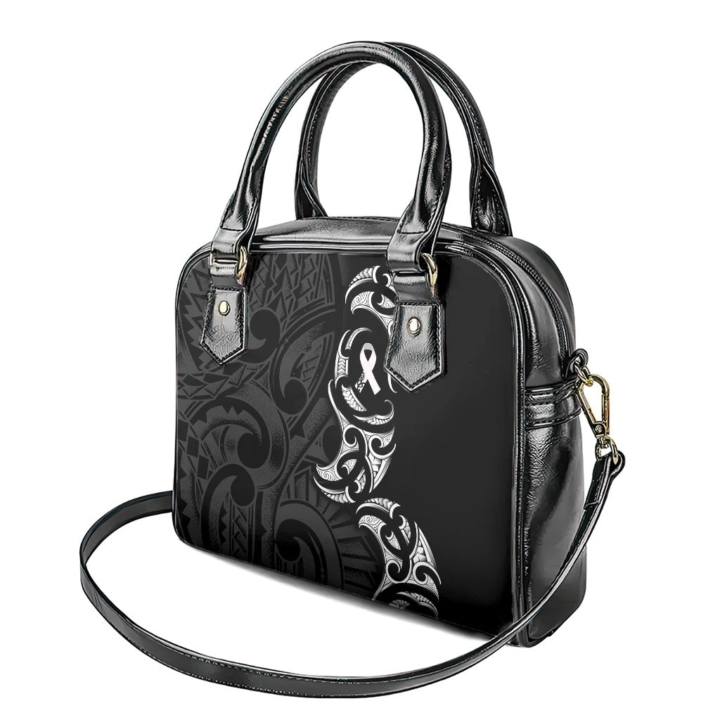 White Ribbon Day New Zealand Shoulder Handbag Aotearoa Maori Pattern LT14 - Polynesian Pride